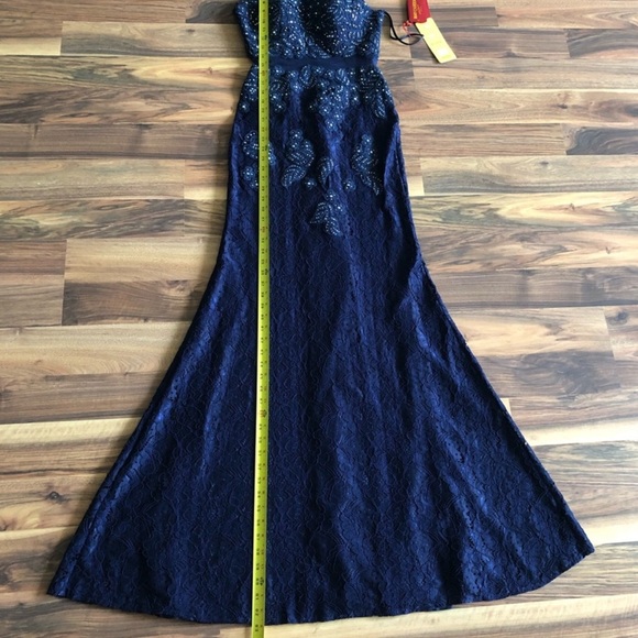 May Queen Blue Halter Maxi Gown - Picture 11 of 13